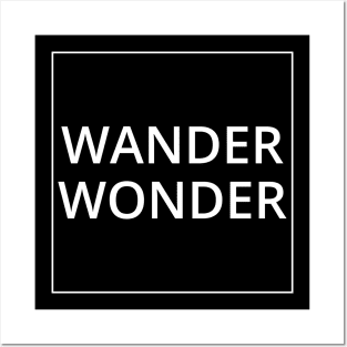 WANDER WONDER Classic Black And White Square Design Posters and Art